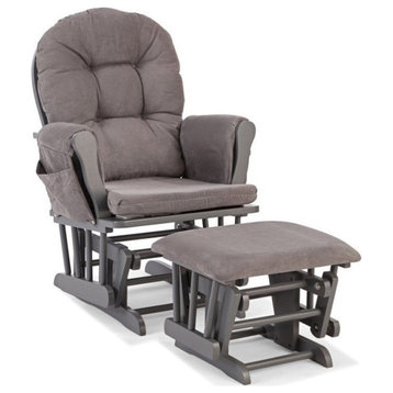 Stork Craft Hoop Custom Glider and Ottoman in Gray and Gray