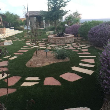 El Paso Franklin Mountain Home turf with flagstone