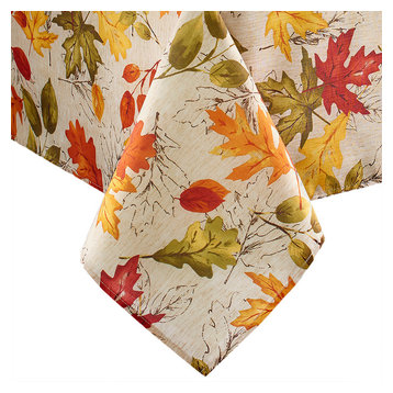 Autumn Leaves Fall Printed Tablecloth, Multi, 52"x70" Oblong