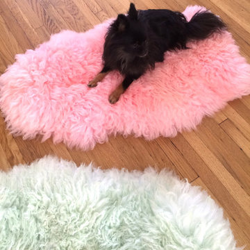 Pet Mat - Bed or Area Rug - Custom Dyed Sheepskins - Your Color Choice