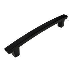 Cosmas - Cosmas Flat Black Contemporary Cabinet Hardware, 5" Hole Spacing - Cabinet And Drawer Handle Pulls