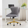 Nailhead Trim Velvet Home Office Chair, Grey