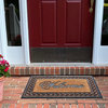 Natural Coir & Rubber 38x23, Thick Durable Doormats, Checkered Border Bronze