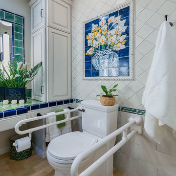 Accessible Bathroom with Pop of Color