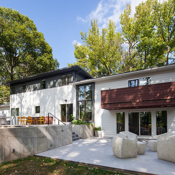 Rear with split level patios