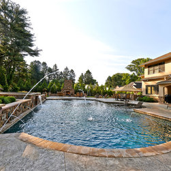 Pool Waterfall Water Feature - Outdoor Fountains And Ponds