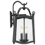 Designers Fountain - Glenwood 4 Light Outdoor Wall Lantern, Black - The traditional clean lines and delicate curves of the Glenwood collection offer a comfort that only home can provide. Finished in black with clear seedy glass and an open cage design to allow for focus on its unique subtle detailing.