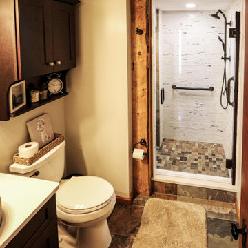 Century Home Bathroom with Vessel Sink and Tiled Shower ~ Seville, OH
