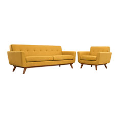 Engage Armchair and Sofa Upholstered Fabric 2-Piece Set, Citrus