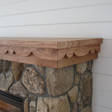Fireplace mantle design replica of cornice in original cottage