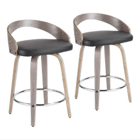 Grey Grotto 25 Fixed Height Counter Stool - Set of 2