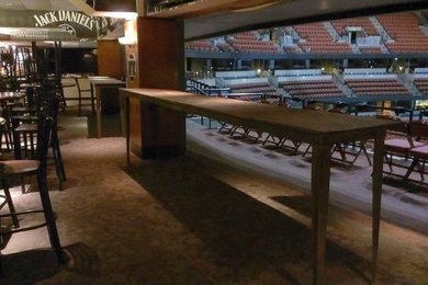 custom wood & steel tables for Club at the Honda Center
