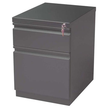Hirsh 20-in Deep Mobile Pedestal File 2-Drawer Box/File Full Width Pull Charcoal