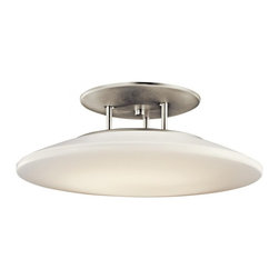 1 Bulb Semi Flush Mount with Brushed Nickel Finish by Kichler Lighting Ara - Lighting