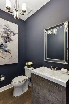 Elegant half bath painting ideas Dark Paint In Small Half Bath