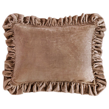 Stella Silk Velvet Oblong Pillow, 16 x 21, Dusty Rose