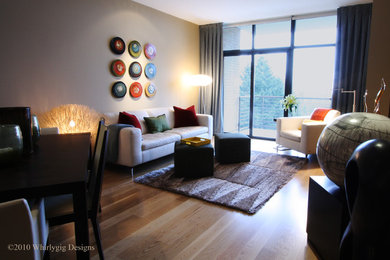 Example of a trendy family room design in Portland