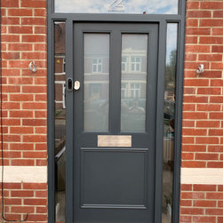 Grey timber doors - Windows And Doors
