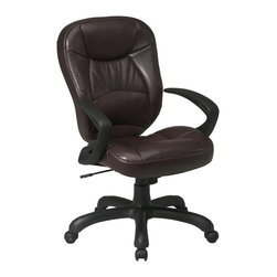 Deluxe High Back Chocolate Leather Office Chair - Office Chairs