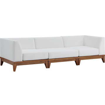 Rio Water Resistant Fabric  Patio 3-Piece Modular Sofa, Off White
