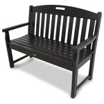 Polywood - Trex Outdoor Furniture Yacht Club 48" Bench, Charcoal Black - Outdoor living is best when shared. Enjoy cozying up with someone special on the comfortably contoured Trex Outdoor Furniture Yacht Club 48" Bench. This charming bench, with its clean, straight lines and unique headboard, is available in a variety of attractive, fade resistant colors that coordinate perfectly with your Trex deck. Built for durability and long-lasting beauty, this all-weather bench is constructed of solid HDPE lumber that wont rot, crack or splinter and no painting or staining is ever required. This bench also resists weather, food and beverage stains, and environmental stresses, so it needs very little maintenance to keep it looking like new. And since its backed by a 20-year warranty, you can spend your time enjoying the outdoors and less time trying to protect your furniture from it.