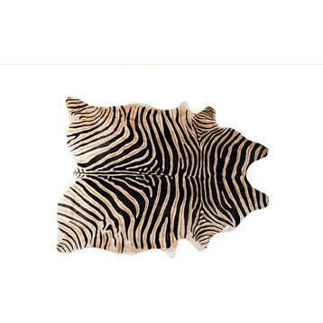 6'x7' Togo Cowhide Rug, African Zebra