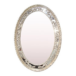 Antique Reproduction Silver Leaf Framed Mirror - Products