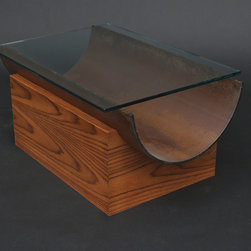 Steel Half Pipe Coffee Table with Rosewood - Coffee Tables