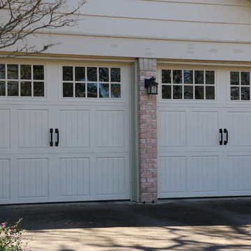 Carriage house overhead garage doors