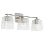Capital Lighting - Lexi Three Light Vanity, Brushed Nickel - The chic fluted details on the Lexi 3-Light Vanity create character and visual interest. The tapered glass silhouette accented by the Brushed Nickel finish adds a stunning yet simple sparkle to any space.