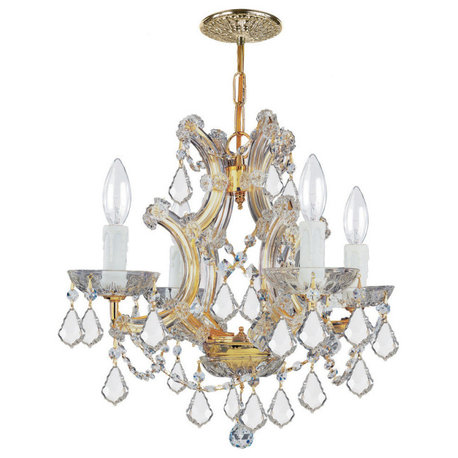 Maria Theresa 4 Light Spectra Crystal Gold Mini Chandelier