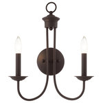 Livex Lighting - Bronze Traditional Sconce - This elegant yet classical Estate collection is impeccably designed and crafted. This bronze finish double sconce is perfectly suitable in a dining room, bedroom or vanity with traditional or transitional interiors.
