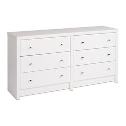 Prepac Calla 6-Drawer Dresser in Pure White - Dressers