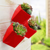 Large Cube Wall Planter, Red