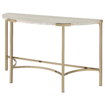 Furniture of America Vasket Contemporary Metal Sofa Table in Gold Champagne