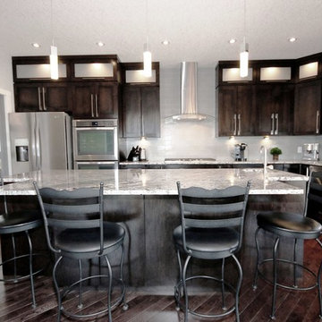 Contemporary Cougar Rich Dark Stained Maple Kitchen