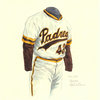 Original Art of the MLB 1975 San Diego Padres Uniform