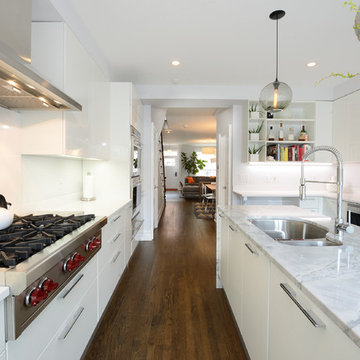 Contemporary townhouse centrally situated on one of Hoboken’s finest blocks.
