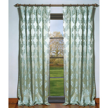 Pablo Silk Curtains, Aqua, 84x52