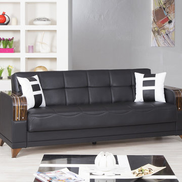 Almira Sofa Bed | Zen Black Leatherette