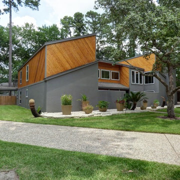 Modern Design - Cedar T & G, Stained with James Hardie trim