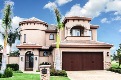 Mediterranean exterior home idea in Austin