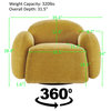 39.4" Wide Marshmallow Upholstery Accent Chair/Swivel Chair, Mustard, Swivel