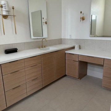Multiple Room Cabinetry Reface with Partial Build