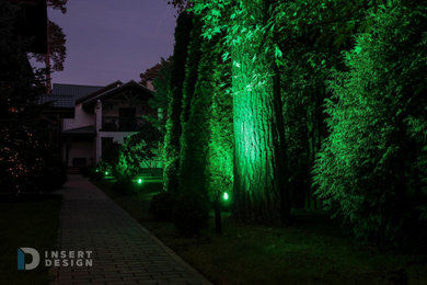 Ландшафтное освещение территории загородного дома в Пушкино, Подмосковье