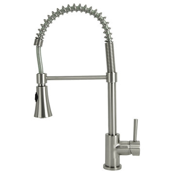 Spring Coil Kitchen Faucet, Brushed Nickel