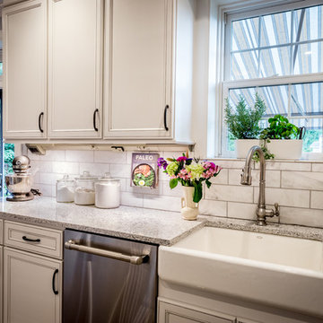 Bright Traditional White Kitchen Remodel | Timeless Cabinetry & Farmhouse Sink