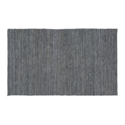 Grey Leather Salvage Rug 8'x10' | CB2 - Rugs