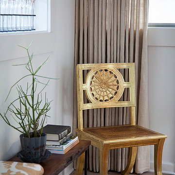 Avenue H Casita Bedroom with Gold Leaf Egyptian Chair