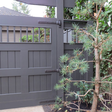 Asian-Inspired Driveway Gate with Bronze Heavy Duty Hardware